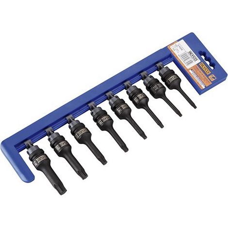 JEU DE 8 DOUILLES D'IMPACT 1/2 POUR TORX