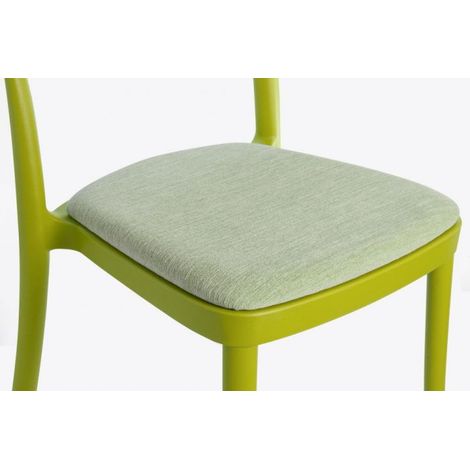 Cuscino Velluto di Ciniglia per Sedia in Polipropilene Saretina - 4 Varianti COLORI Verde (1/5)