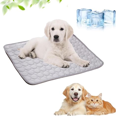 Alfombrilla refrescante para mascotas, alfombrilla de verano para perros y gatos (para exteriores e interiores), colchoneta para dormir (gris, 62 × 50 cm) (1/5)