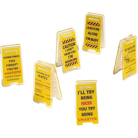 Porte-notes adhésifs humoristiques - Lot de 6 pinces, panneaux (1/5)