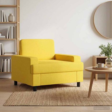 vidaXL Fauteuil Jaune clair Tissu (1/5)