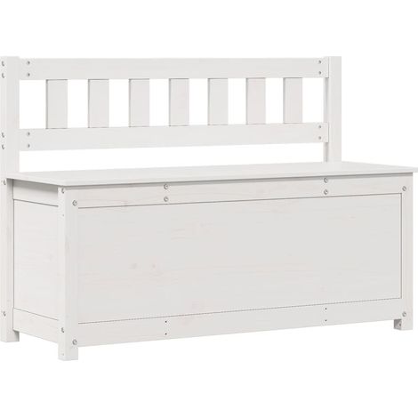Banc Blanc 110x41x76,5 cm Bois de pin massif CFW515244 (1/5)