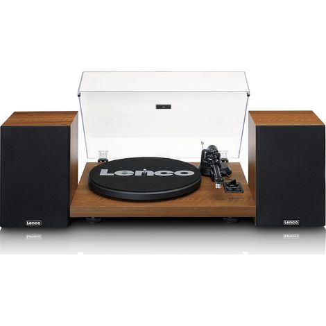 Lenco LS-480 Hi-Fi Turntable with Bluetooth - with External Speakers 2 x 30 W RMS - Belt Drive - preamplifier - MDF Housing - brown