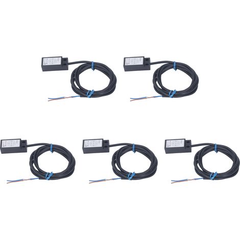 Lot de 5 capteurs magnétiques à 2 fils, normalement ouverts, en ABS, pour une tension d'entrée/sortie de 5 à 200 V CC/CA. (1/5)
