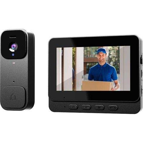 Linkcarol Video 1080P HD kabelloser Schlüsselanhänger mit 4,3-Zoll-Bildschirm, Überwachungskamera, Nachtsicht, automatische Aufnahme