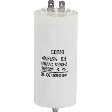 Condensateur pour pompe à eau CBB60 40 µF 450 V CA 50/60 Hz durable (1/4)