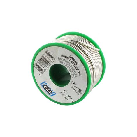 GEB – Fil à souder étain 3% cuivre Ø2mm – 500g – Soudure sans plomb pour installations sanitaires – Compatible cuivre et alliages