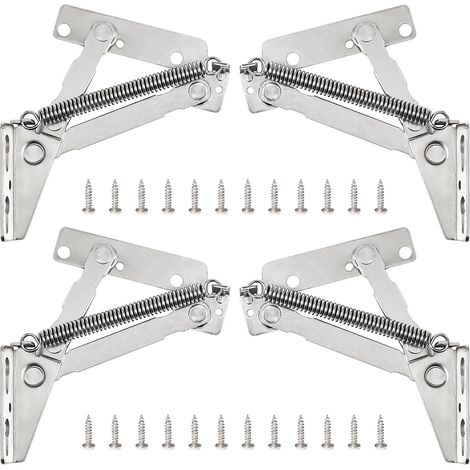 2 Paire Support de Levage Pliable à 80 Degrés Charnière à Ressort Robuste Base de Meubles Charnière à Ressort Cadre de Support D'appui-tête de Canapé Pliable à 80 Degrés Pour Meubles Pliants (1/5)