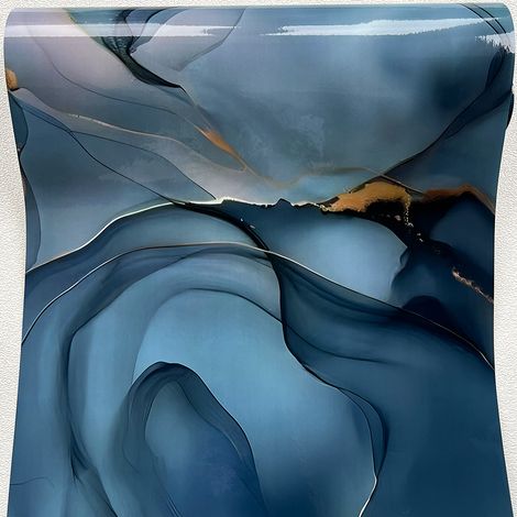 Papier peint PVC à motif marbre, matériau de décoration intérieure, autocollant mural, 60 x 1000 cm (1/5)
