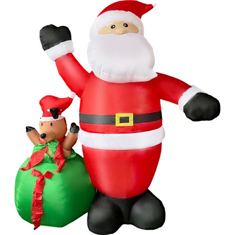Père Noël gonflable Decoration 1,8H Père Noël Gonflable avec lumières LED pour Jardin, pelouse, fête de Vacances (1/5)