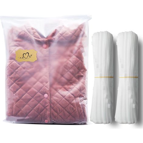 Lot de 50 sacs à vêtements avec fermeture à glissière, sac de voyage multifonction, 30 x 40 cm, sacs en plastique refermables pour vêtements, chaussures, vêtements et pulls (1/5)