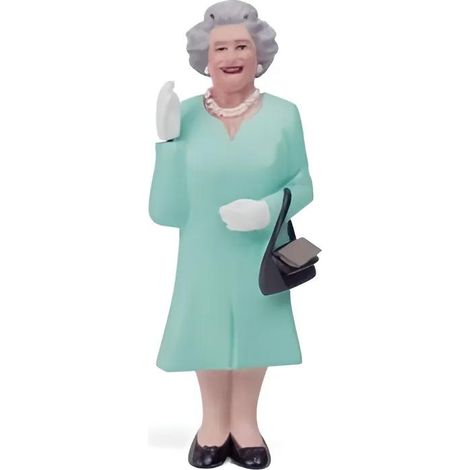 Figurine décorative Kikkerland Reine Elizabeth II bleu 17 cm