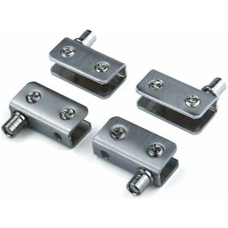 Ahlsen Charnière pour meubleCharnières de porte en verre Charnière à pivot à 90 °, verre sans perforation, acier inoxydable, ajustement pour verre de 5-8mm,,Paquet de 4 (1/5)