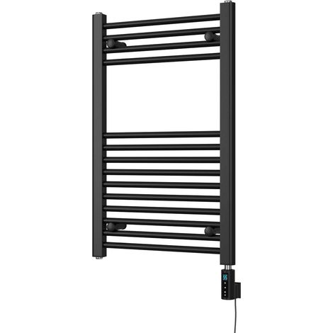 Zennor - Black Electric Towel Rail H800mm x W500mm Straight 300w Thermostatic WIFI (1/3)