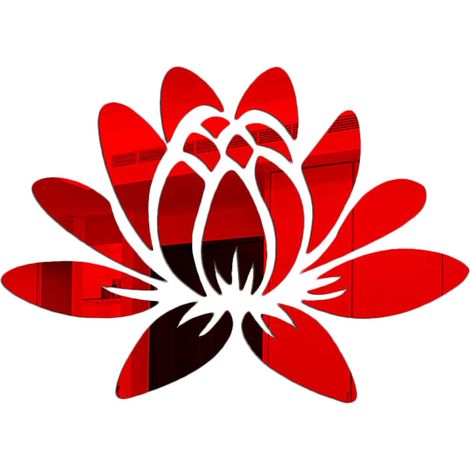 Autocollant Mural Lotus En Acrylique Effet Miroir 3d Pour Salon Chambre Décoration Murale Lot De 12 Pièces (1/5)