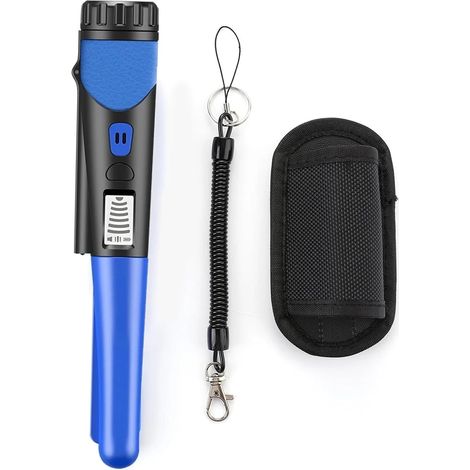 Détecteur de métaux portatif, étanche, Haute sensibilité, détecteur d'or, pointeur, repérage de trésors, sonde avec écran LCD(Blauw) (1/5)