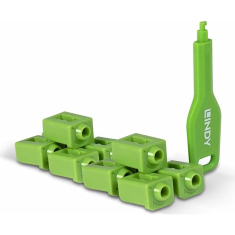 SFP PORT LOCKS GREEN  10X + 1