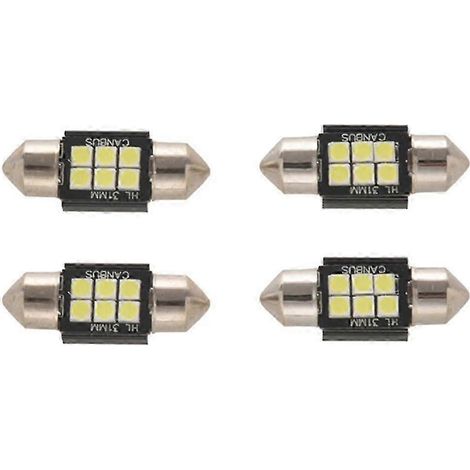Ampoules LED 400 compatibles avec l'éclairage intérieur de voiture (plaque d'immatriculation, plafonnier, liseuse de carte, éclairage de courtoisie, 31 mm, feston DE3175 6428) (1/5)