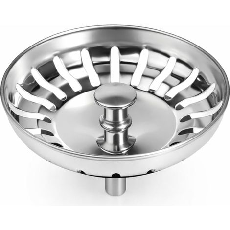 Bouchon de vidange universel pour évier de cuisine, diamètre 79-80 mm – Bouchon de vidange multifonctionnel en acier inoxydable avec filtre pour éliminer les obstructions et assurer une protection eff (1/5)