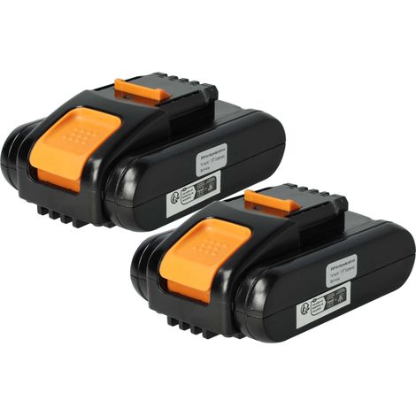 vhbw 2x Battery compatible with Worx WX800.9, WX822, WX800.9 MAX, WX820, WX801.9, WX800, WX800E Power Tools (1500 mAh, Li-Ion, 20 V)