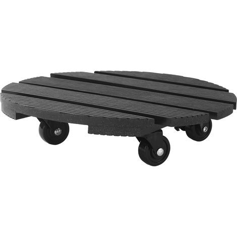 Pflanzenroller 30 cm Ø WPC-Blumentöpfe mit 360°-Gummirolle, wetterfest, 2 Bremsen, Tragkraft bis zu 120 kg (1/5)