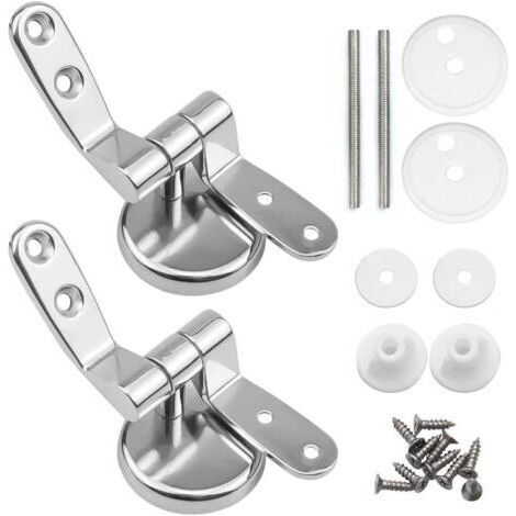 Charnières de siège de toilette, lot de 2. Charnières de rechange pour sièges de toilette avec fixations en alliage. (1/5)