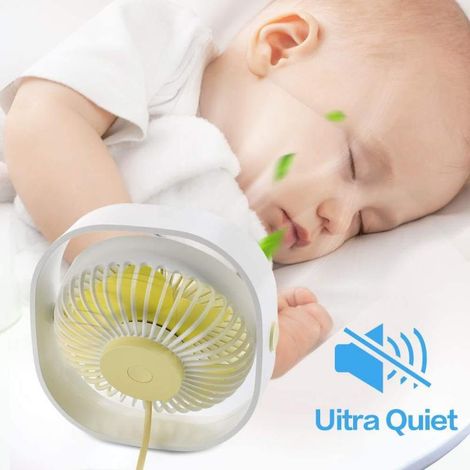 Ventilateur USB Typhoon compact amélioré, 3 vitesses de ventilation puissante, rotation à 360°, silencieux, idéal pour les bureaux, les résidences étudiantes, les ordinateurs portables et les biblioth (1/5)
