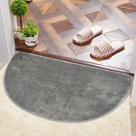 Tapis Demi-Rond - Absorbant Antidérapant - Pour Salle De Bain Cuisine Entrée - Polyester 450 G (1/2)