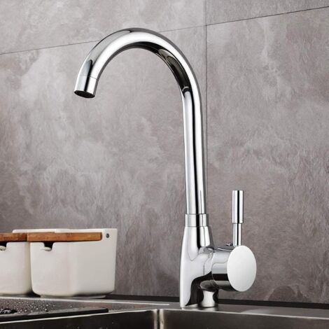 Mitigeur de cuisine Robinet de Cuisine,avec Rotatif à 360° Mitigeur Cuisine et Chaude et Froide Réglable Robinet, Convient pour Evier Cuisine avec Chromage Starlight et Durable Cuivre de Corps Design. (1/5)