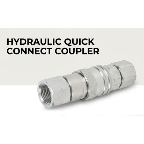 Coupleur hydraulique à connexion rapide, corps de 3/8 pouces, filetage NPT de 1/2 pouces, couplage à face plate pour le vide d'eau et de gaz (1/5)