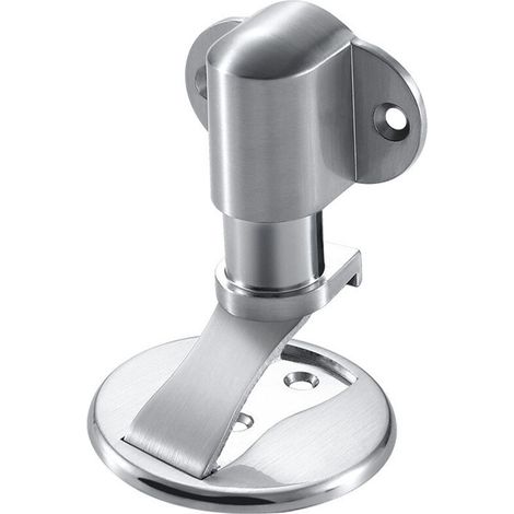 Magnetischer Türstopper aus Edelstahl, höhenverstellbarer magnetischer Türstopper aus Metall, mit doppelseitigem Klebeband und verdeckter Schraubbefestigung, kein Bohren erforderlich (silber) (1/4)