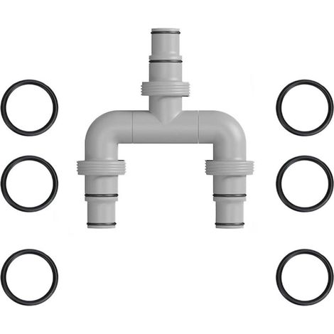 Pool Schlauchadapter U-Form 3-Wege Verbinder 38mm auf 32mm mit Dichtungen