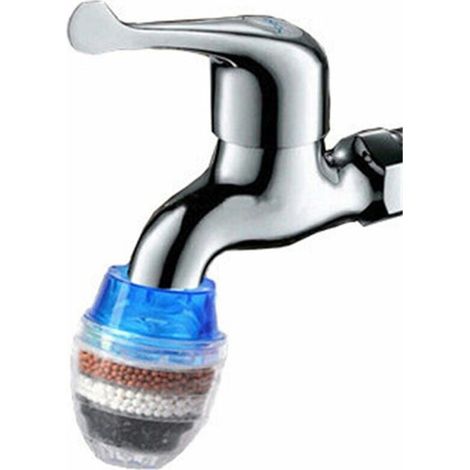 3 Tap Activated Carbon Water Filter 5-Layer Tap Water Filter Purifier Blue + Green + Orange, (1/5)