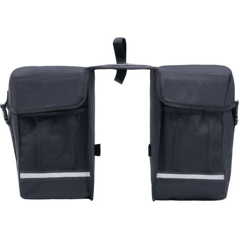 Sac de vélo double pour porte-bagages étanche 35 L Noir (1/5)