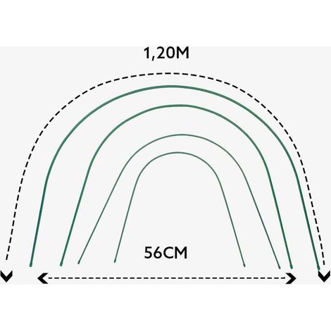 Direct Filet – Lot de 10 arceaux rigides en acier galvanisé plastifié pour tunnel de forçage – Longueur 1,20 m – Diamètre Ø 8mm – Accessoire serre