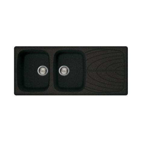 Lavello Elleci Incasso 2 vasche 116x50 Master 500 Granitek Nero Pietra LGM50054 (1/3)