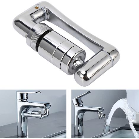 Robinet réglable à 1080 degrés avec fonction anti-éclaboussures, bras robotisé rotatif et extensible pour le lavage des mains et le brossage des dents dans la salle de bain. (1/5)