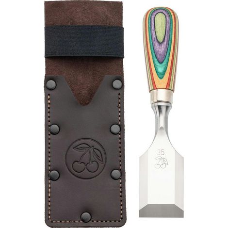 Holster cuir Kirschen pour ciseaux courts 35 mm marron