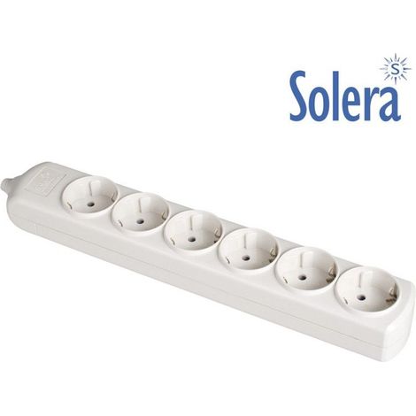 Bipolare Mehrfachsteckdose 6 Steckdosen T/t seitlich 16A 250V Weiß Solera 8006