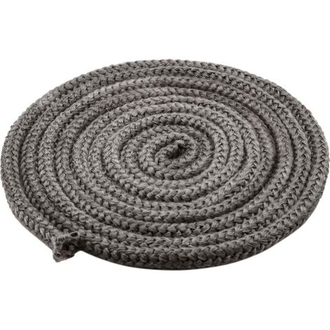 Joint de Cheminée Porte de Poêle Cordon 10 mm x 4 m, Corde Ignifuge en Fibre de Verre pour poêle, cheminée, Four, chaudière, résistant jusqu'à 450-550 ℃，noir (1/5)