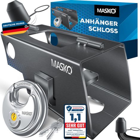 MASKO® Anhängerschloss, Diebstahlschutz - Anthrazit, mit Scharniersystem (1/5)