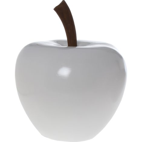 Figurine Pomme En Céramique Blanche °40X50 Cm (1/4)