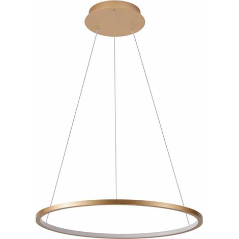 Suspension minimaliste dorée anneau LED 24W Vinola (1/2)