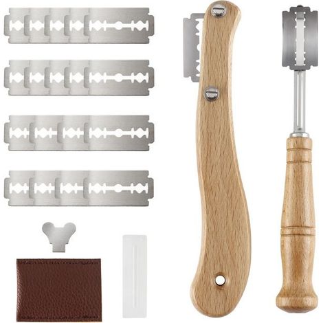 Baker's Bread Knife, Slashing Tool with 20 Stainless Steel Blades for DIY Bread Engraving Designs (1/5)