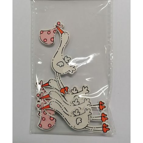 RAYHER - MINIATURA IN LEGNO CICOGNA ROSA7CM 4PZ