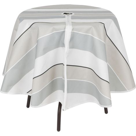 Nappe Ronde Imperméable 150x150cm avec Trou pour Parapluie et Fermeture Éclair - Décoration de Table de Jardin (1/5)