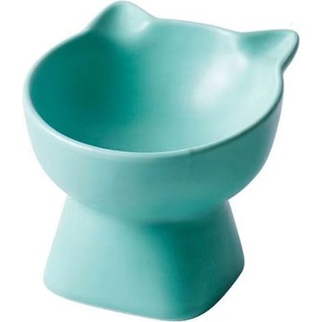 Gamelles surélevées en céramique pour chats, inclinées pour protéger la colonne vertébrale, parfaites pour la nourriture et l'eau. (1/4)