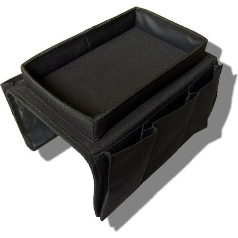 Borsa portaoggetti per divano, organizer per braccioli, borsa da letto, borsa per letto/divano, organizer per divano, borsa portaoggetti per telecomando TV nera (1/5)