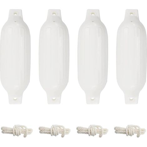 Parachoques para barco 4 unidades PVC blanco Ø 11x40 cm vidaXL