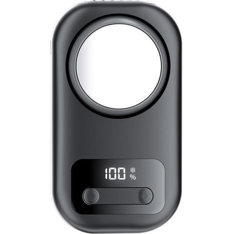 Tragbarer 50-Dp-Lüfter in Schwarz, Halbleiterkühlung, LED-Bildschirm, USB-C-Ladeanschluss, ergonomisches Design für Nacken und Taille (1/5)